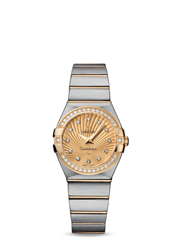 Omega Constellation Quartz 27 Brushed Stainless Steel / Yellow Gold / Diamond / Champagne Supernova